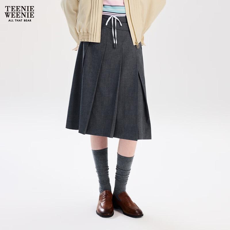 Teenie Weenie Bear Letter Asymmetrical Midi Skirt