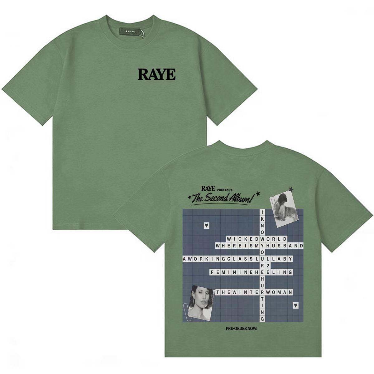 

Raye Tour 2026 The Second Album Harajuku Crewneck T Shirts Womens Unisexs Fashion Short Sleeve Tee Shirt Casual Retro Cotton Summer 4XL