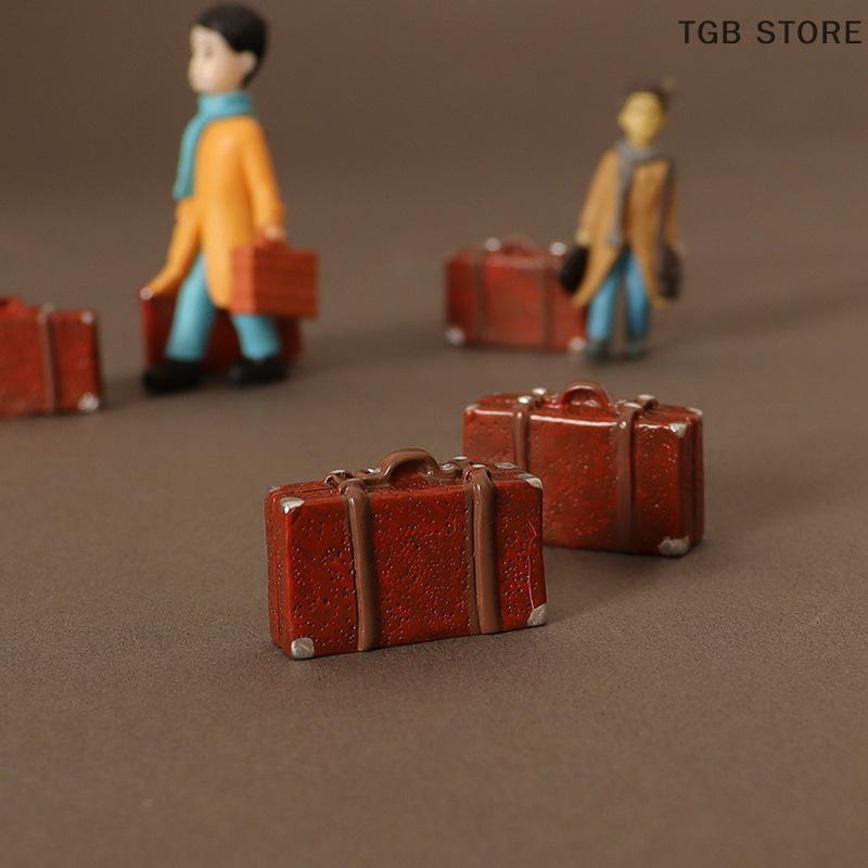 Puppe Leder Gepäck Koffer Vintage Holzkiste Puppenzubehör Puppenhausmöbel Geschenk