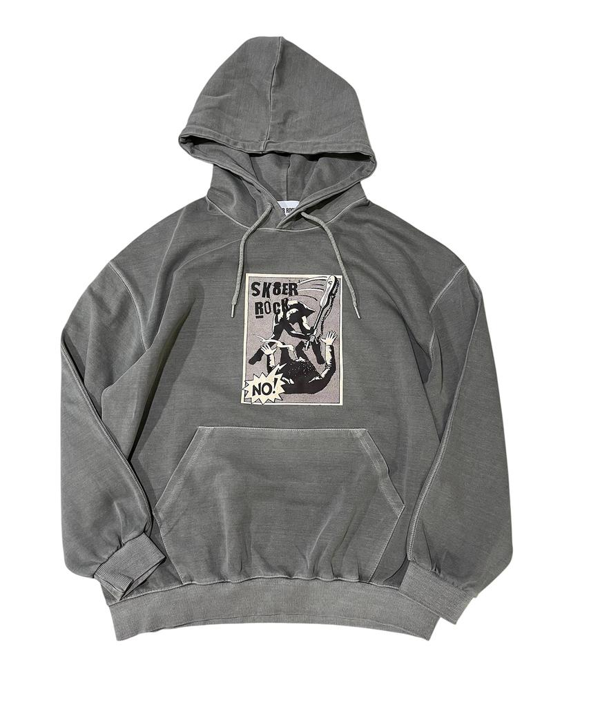 SK8ER ROCK No Control Pigment Sweat Hooded (Gray)