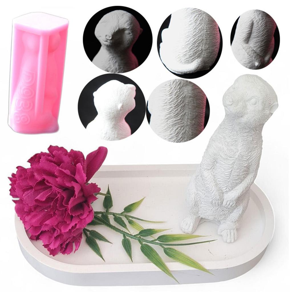 Surikater Lysstøpeform Silikonform for Unike Håndlagde Håndverk Epoxy Resin Skrivebordsdekorasjon Lagingsform