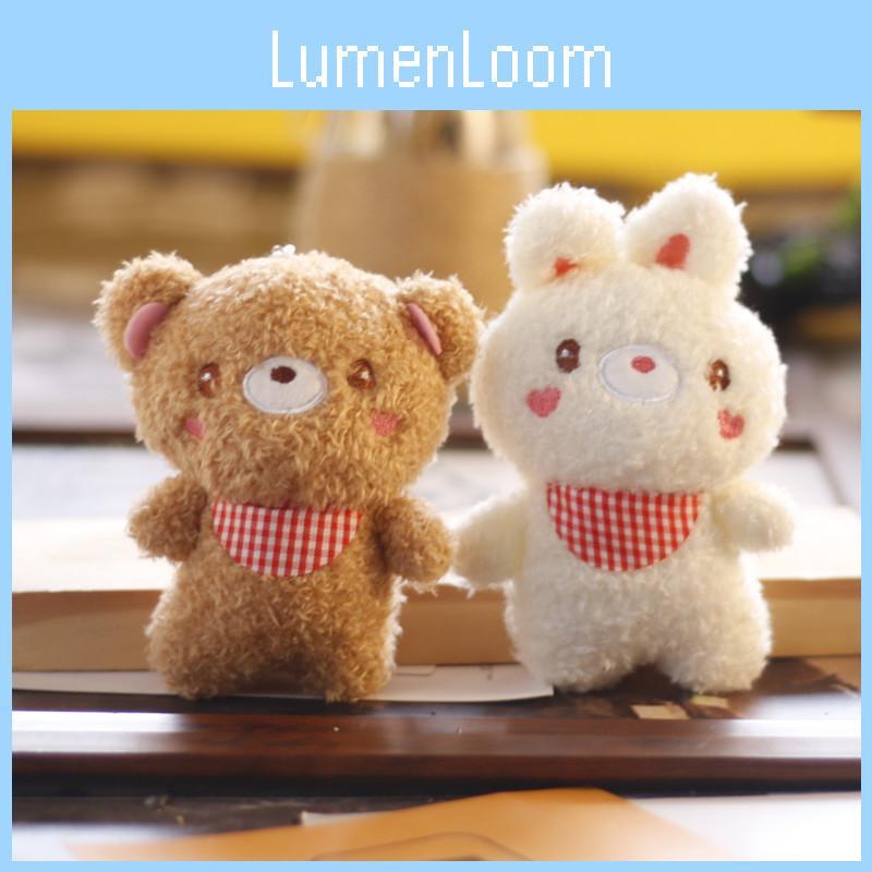 Cute And Cuddly Stuffed Animal Keychain With Ultra-soft Short Plush Teddy Bear And Bunny