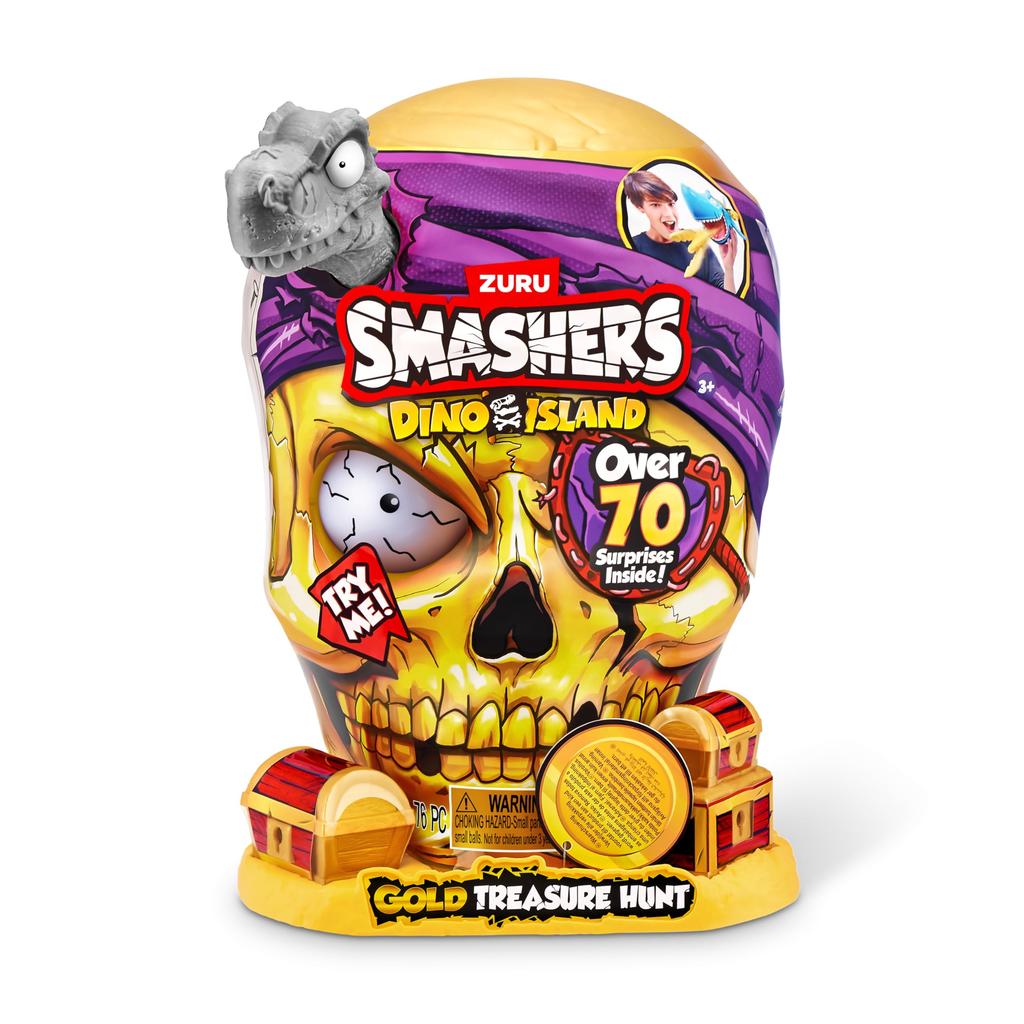 Smashers Dino Island Gold Treasure Hunt (Gray) by ZURU, a Treasure Hunt Themed Toy, Interactive Toy, and Collectible Toy for Kids and Teens