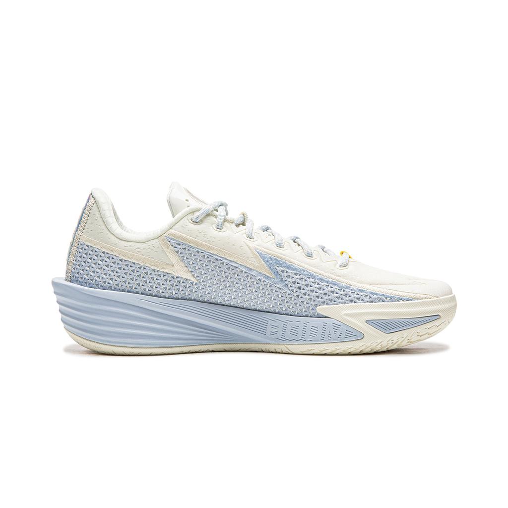 Li Ning Cushioning Slip Resistant Abrasion Resistant Breathable Rebound Grip Low top Basketball Shoes Men's White Blue ABPV013-3