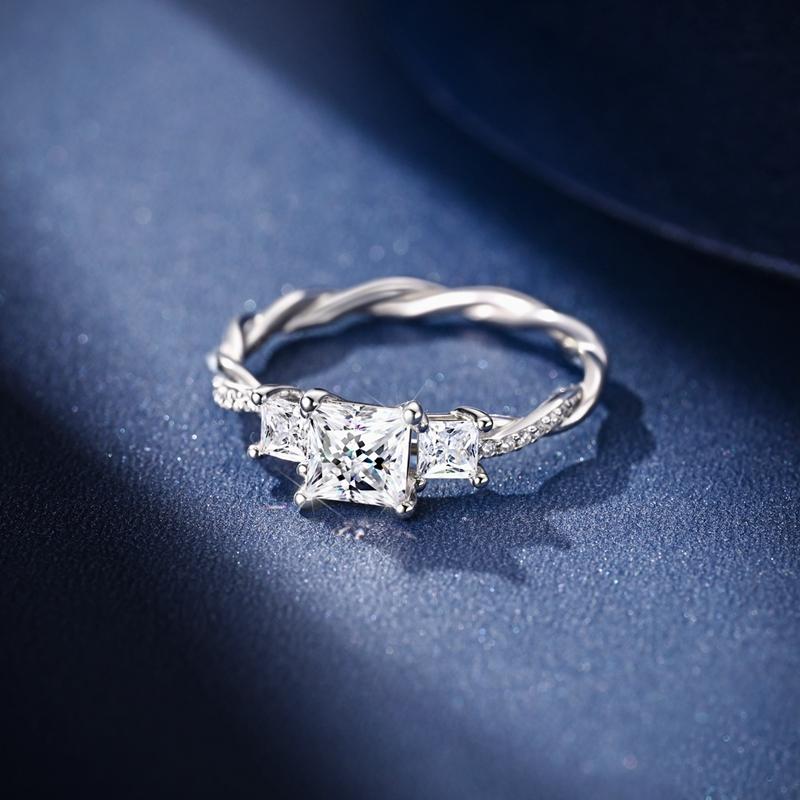 Copper Rings Moissanite Diamond Sparking Popular LOVE Wedding Ring Certified Women Engagement Jewellery Anniversary