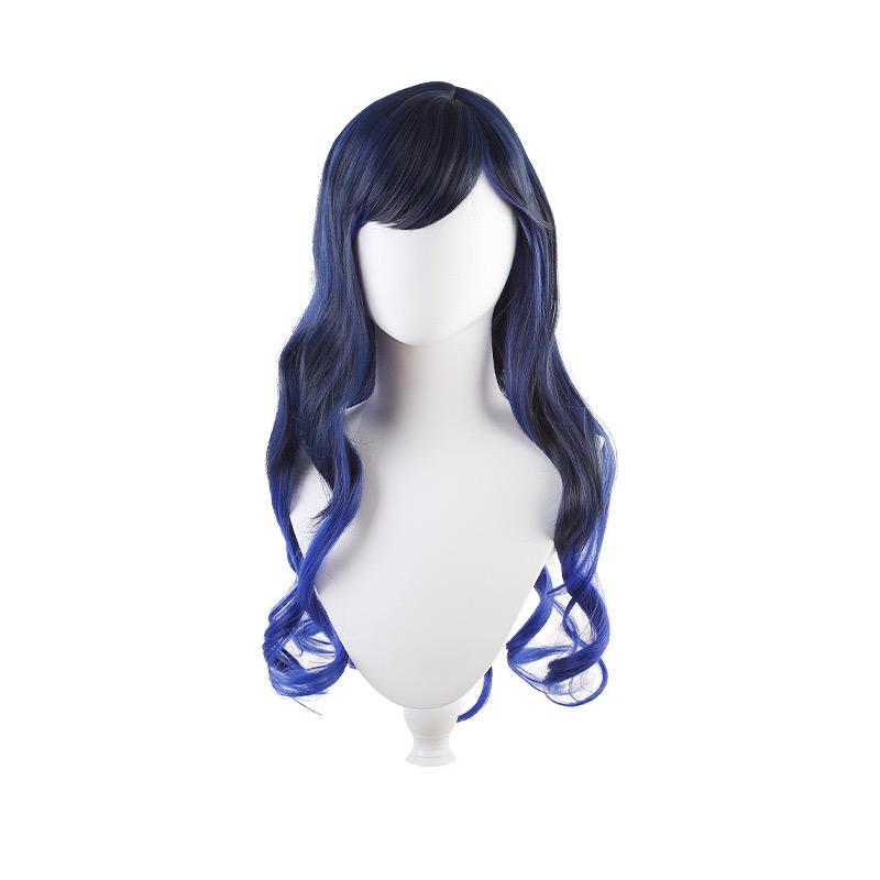 Anime Project SEKAI COLORFUL STAGE! Shiraishi An Cosplay Pruik Lang 70cm Blauwe Kleurverloop Krullende Pruiken Hittebestendig Synthetisch Haar Only Size white
