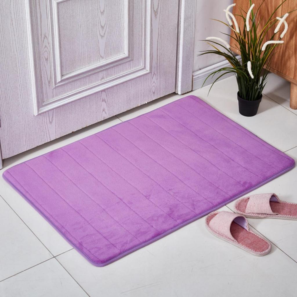 Coral Fleece Stripes Engraving Bathroom Mat Bath Non-slip Carpets In Wash Basin Bathtub Side Floor Rug Shower Room Doormat Memory Foam 3D Pad