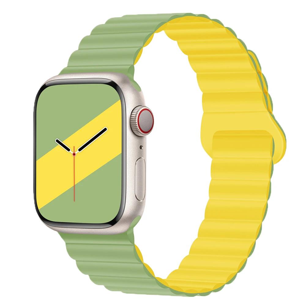 Magnetyczny Pasek Silikonowy Sportowy Bransoletki Do Apple Watch 41mm 42mm 44mm 45mm 46mm 49mm iWatch Seria 11 10 9 8 7 6 5 4se