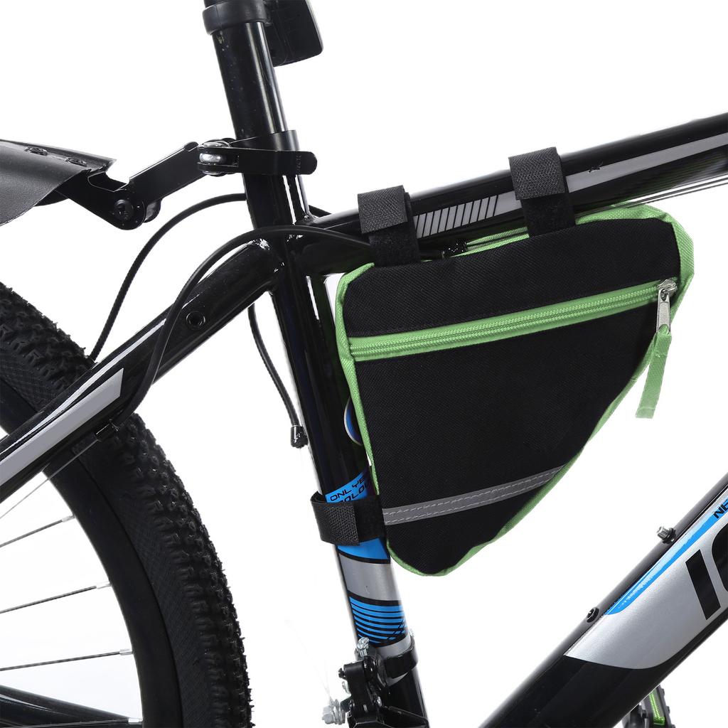 Bike Triangle Bag Durable Multifunctional Bicycle Bag Nylon Bicycle Accessories for Outdoor CyclingGreen