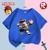 Camiseta Infantil com Estampa Graffiti Inspirada em Roblox, Estilo Streetwear Cool para Meninos/Meninas, Camiseta Casual da Moda com Vibes Hip-Hop