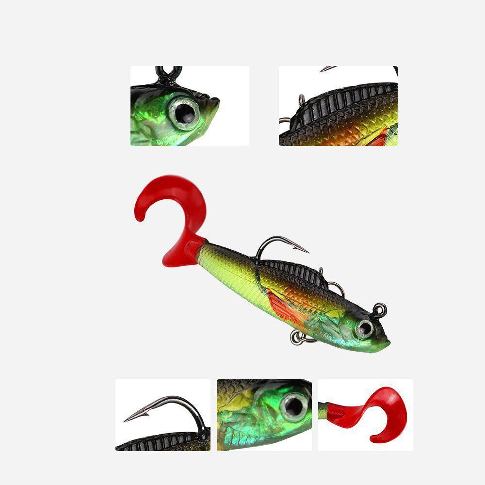 Jigkopf Blei Weichköder 1 stücke Silikon Künstliche Köder 9 cm/9g Angelköder Bass Karpfenangeln Pesca