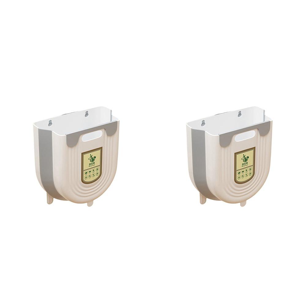 2PCS Collapsible Kitchen Cabinet Waste Bin 6/10 L Garbage Box Hanging Kitchen Trash Can  Study