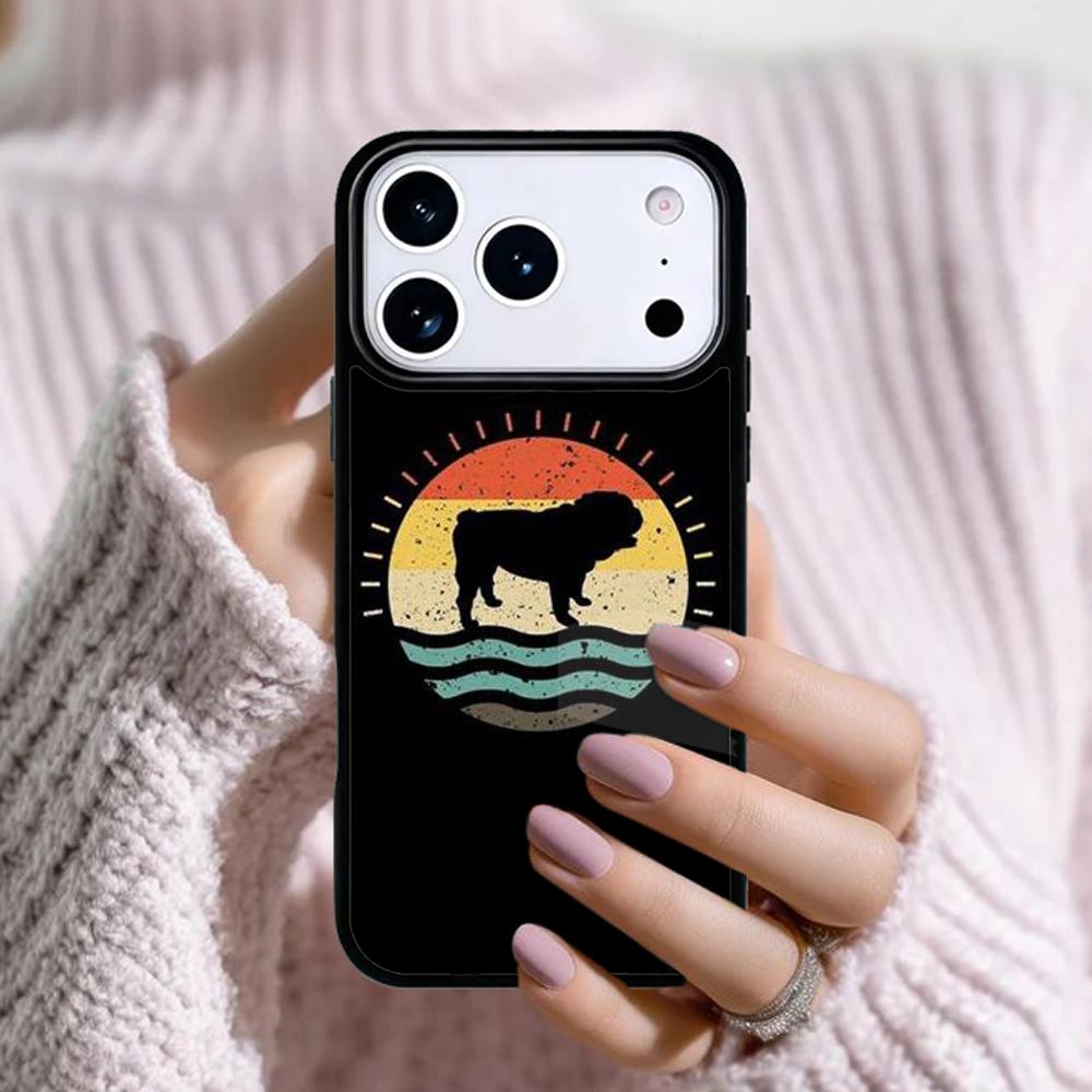 English Bulldog Heartbeat Phone Case For Apple iPhone 17 Air 16E 15 14 Plus 13 12 11 Pro Max Mini Funda Cover