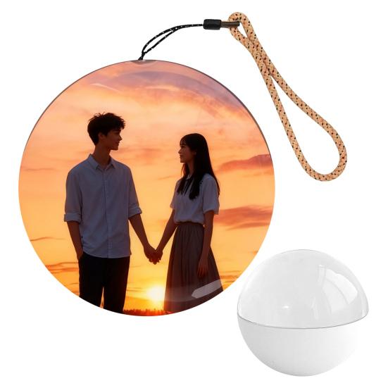 7CM Memory Sphere Ornament WiFi Video Player Faux Crystal Ball Personalized Photo Videos Display Sphere Lamp Birthday Anniversary Gift