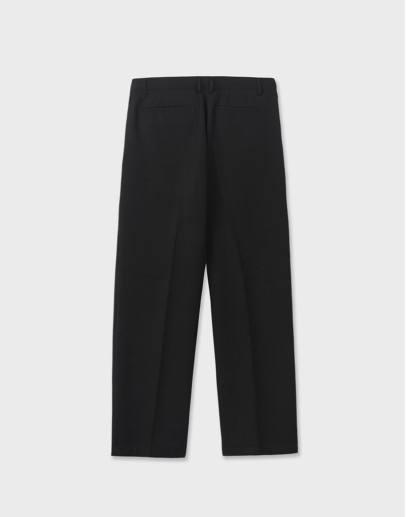 WORK ON BODY OFF Ordo Semi-Wide One-Pleat Slacks [Black]