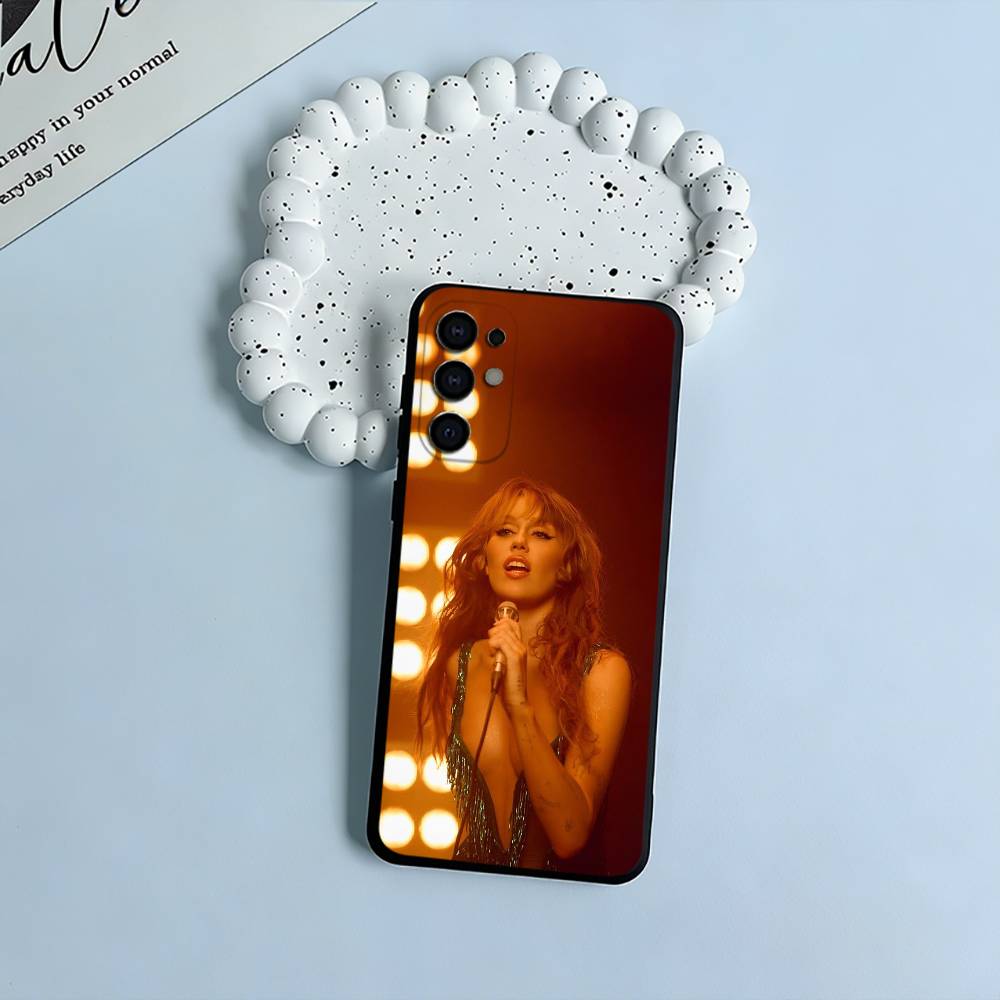 M-Miley Cyrus Flowers -Singer Black Soft Silicone Phone Case for Samsung S25, S24, S21, S22, S23, S30, Ultra, S20, Plus,  Lite