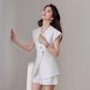Elegant Women's Summer Suit: Blazer & Wide-Leg Shorts