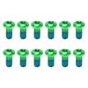 12pcs Mountain Bike Disc Brake Rotor Bolts Alloy Steel Bicycle Brake Disc Screw T25 M5x10mm BoltsGreen