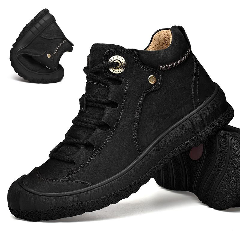 

Мужские ботинки, повседневная обувь из натуральной кожи, мотоциклетные теплые зимние ботинки для мужчин, высококлассные ботильоны высокого качества