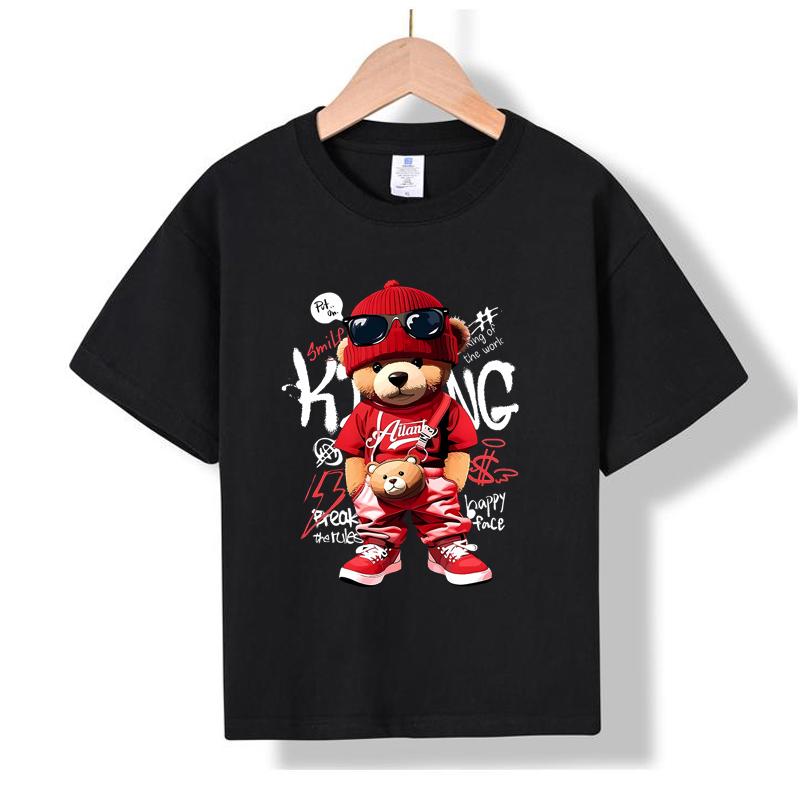 

MC-52 MINISO 2026 Summer New Printed Cotton Round Neck T-shirt for Children Aged 1-16, Boys and Girls 100