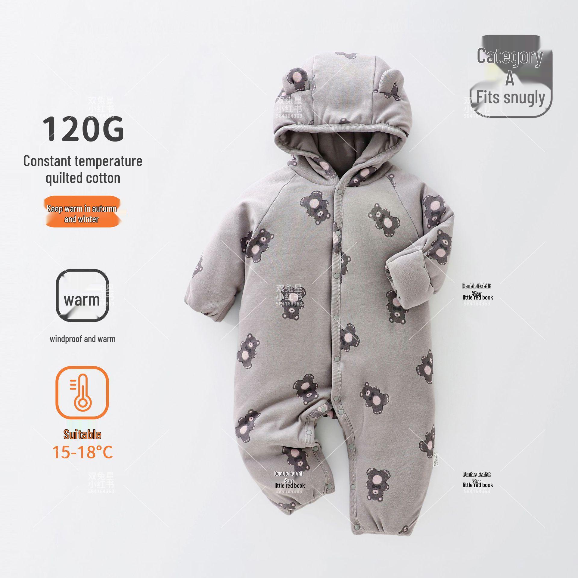 

Зимний детский комбинезон Yirijia: 120г Утепленный ромпер с капюшоном 90 cm