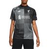 Nike Liverpool Fan Edition Sport Breathable Colorblock Short Sleeve Soccer Jersey Men Tops Black Grey DB2559-011