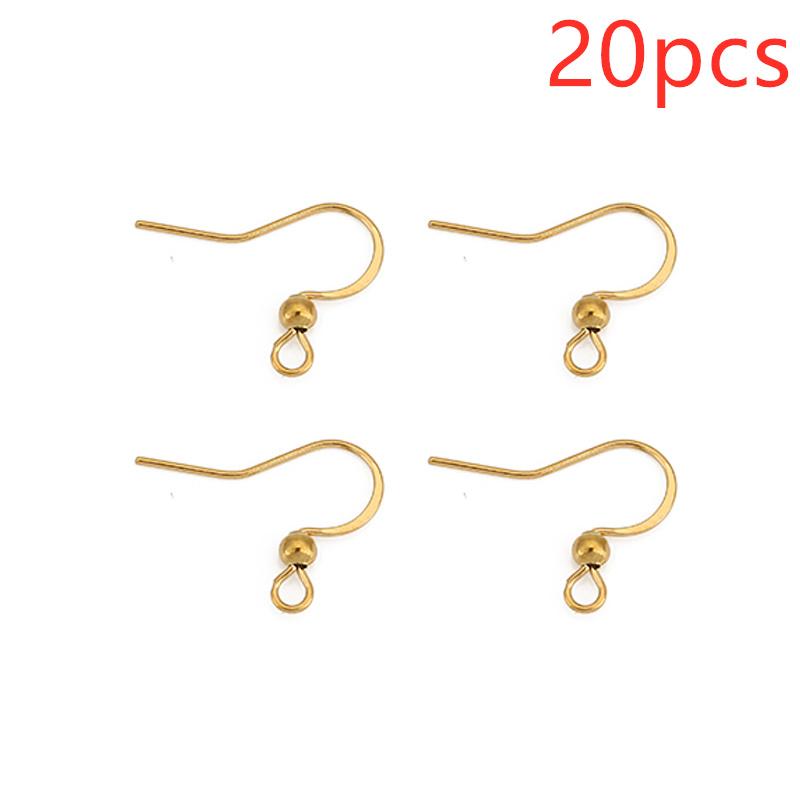 20pcs Never Fade Stainless Steel Earrings Hooks Clasps Bulk PVD Anti Allergy Earring Making Supplies For Diy Jewelry Findings