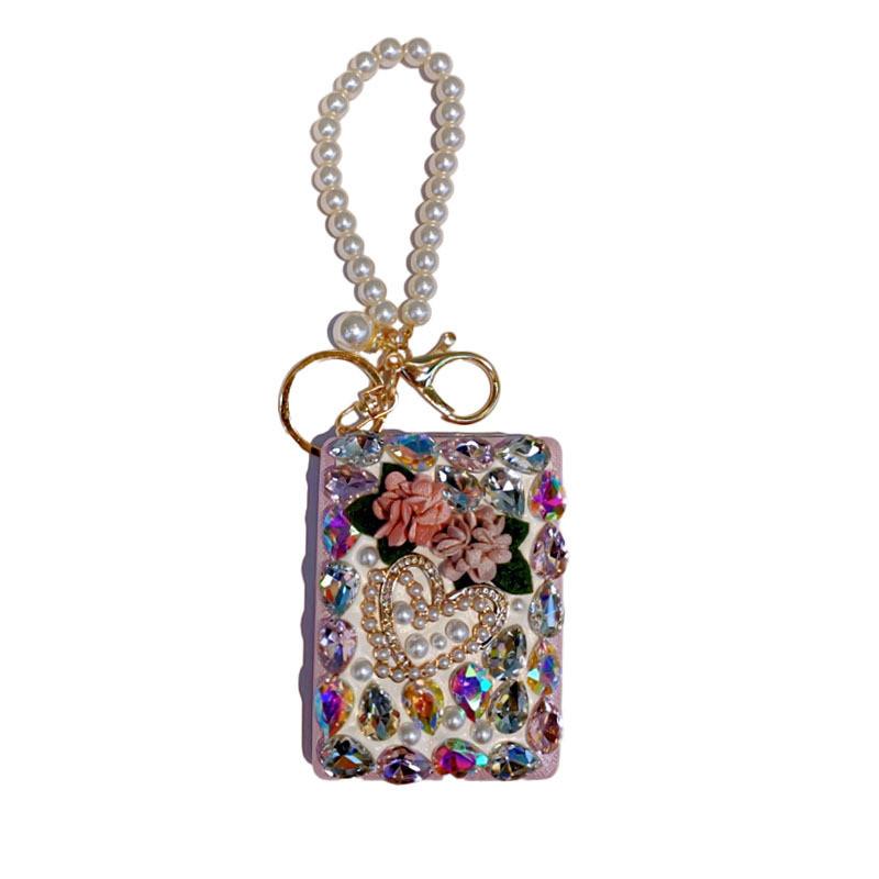 Square Shape Keyring Mirror With Stylish Design For Couples And Friends Gift
