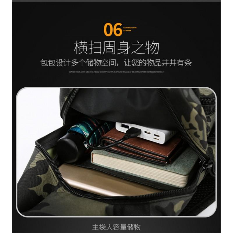 Mens Tactical Crossbody Fishing Bag Outdoor Sports Chest Pack Canvas Multi-Function Utility Pouch Camo