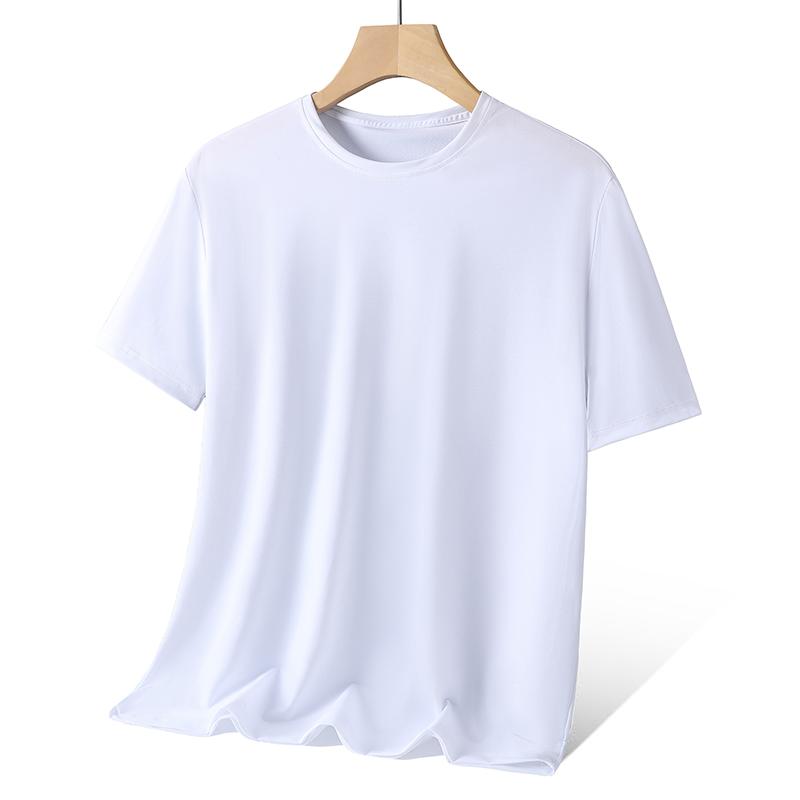 Water Ripple Ice Silk Quick-drying T-shirt Men's Large Size Round Neck Short-sleeved Top Sweat-wicking Breathable Short T-shirt