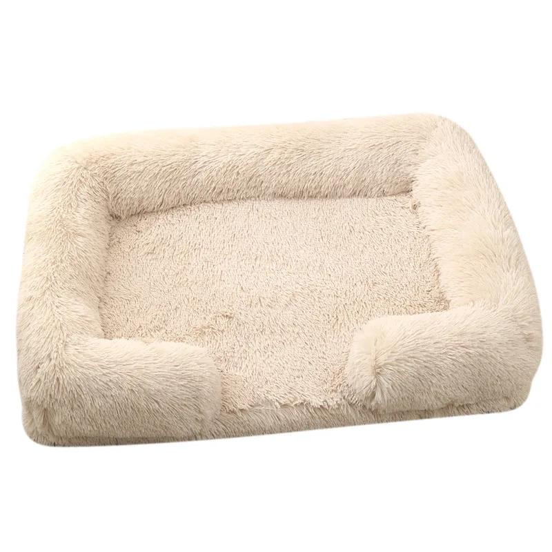 Grand lit pour chien en peluche pour animal de compagnie, coussin épais d'hiver, lit de couchage pour chien, canapé amovible, petit et grand chien