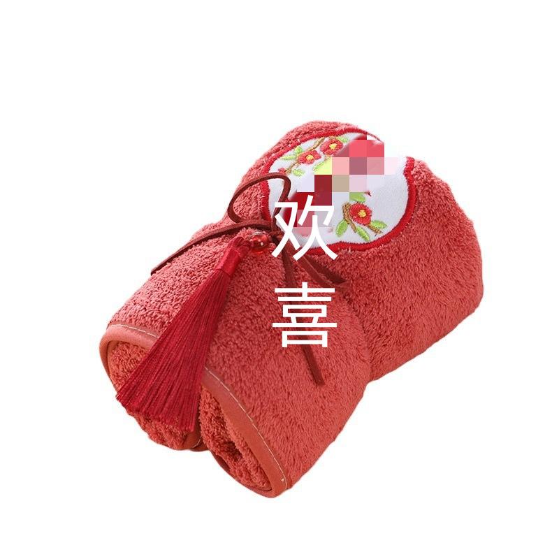 New embroidery fringed coral fleece no hair towel bridesmaid high-end embroidery towel practical small