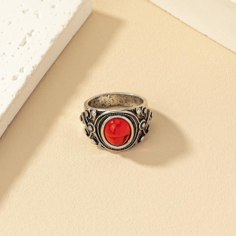 French Retro Ruby Ring: Women's Luxurious Korean-Style Fashion