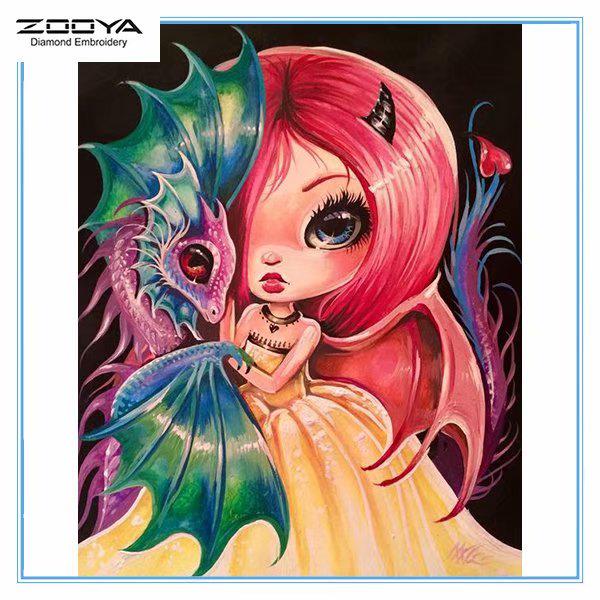 

ZOOYA DIY 5D квадратный горный хрусталь мультфильм принцесса Алмазная вышивка картина вышивка крестиком домашний декор
