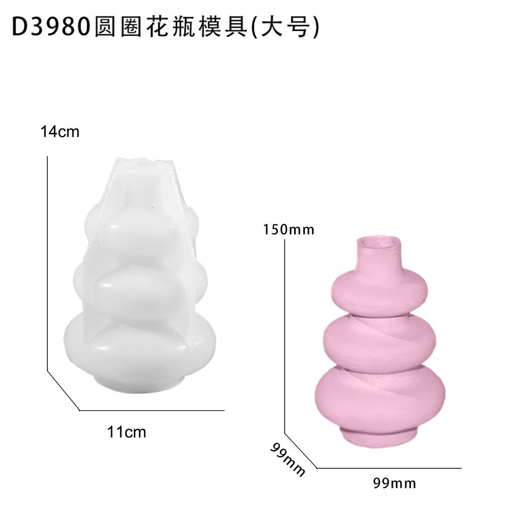 Oregelbunden Vas Silikonform DIY Nordisk Cirkel Rak Blomsterarrangemang Hantverkstillverkning Gips Harts Gjutformar Heminredning