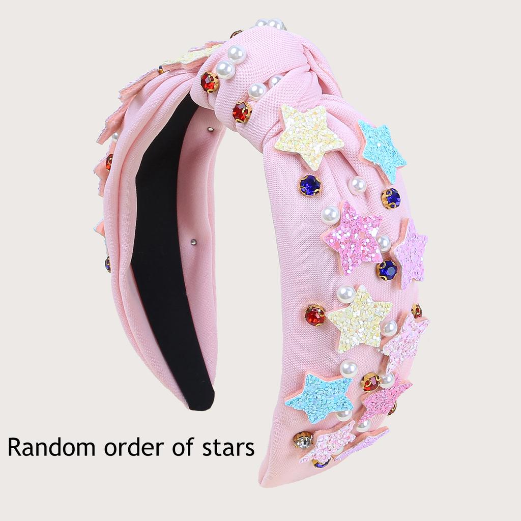 Damen Perle Kristall Stirnbänder Mädchen Glitzer Stern Stirnband Feiertagsparty Herz Haarreifen Kinder Kinder Haarschmuck