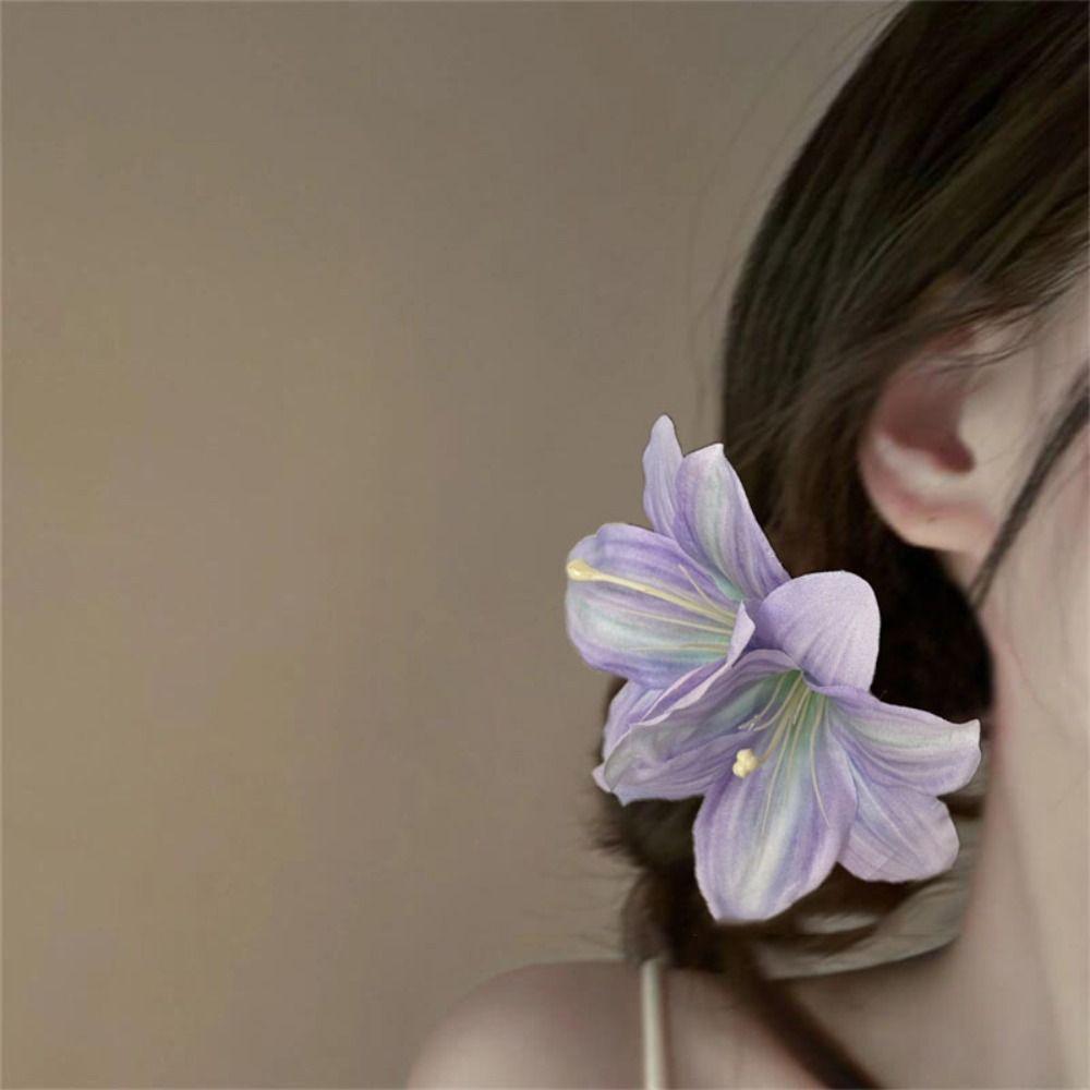 Cloth Flower Hairpin Korean Style Bohemia Hairpins Elegant Simulation Flower Duckbill Clip  Party