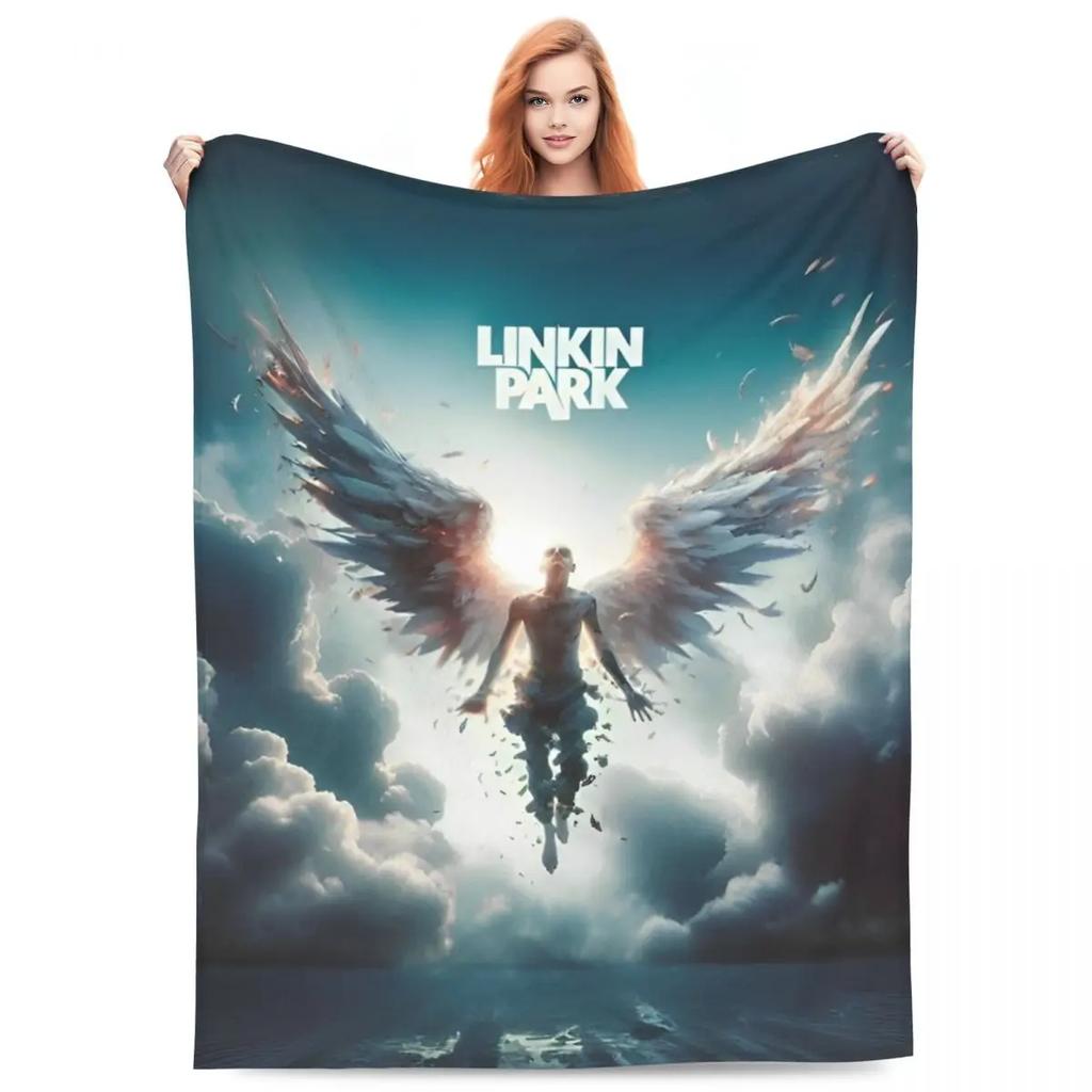 L-Linkin Rock Park Blanket Cover Fleece Super Warm Throw Blankets for Home Couch Bedroom Quilt