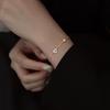 Love Design Heart-Shaped Bracelet: 14K Gold-Plated 925 Sterling Silver for Women, Simple and Versatile.