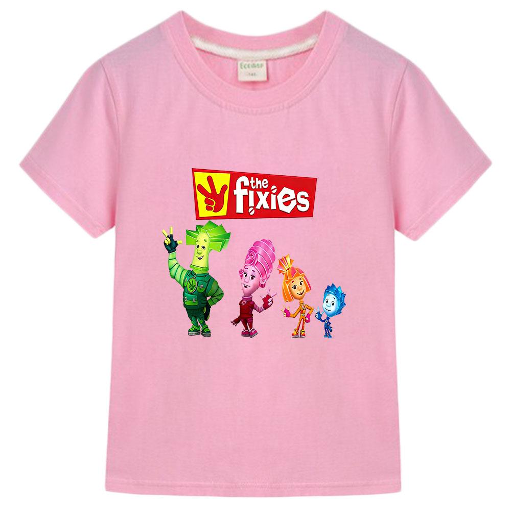 The Fixies Cartoon Boys Girls T-shirt Kids Clothing cotton anime print Short Sleeves Sports Comic Tees Toddler for Spring Summer Tops Anime T-shirt