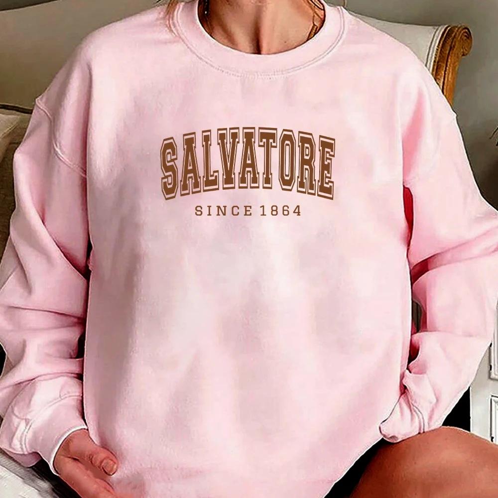 Salvatore Din 1864 Hanorac Mystic Falls Hanorac Jumper Vampire Diaries Vintage Tvd Damon Stefan Hanorac Crewneck Fani Top