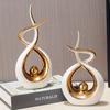 2pcs Set a Pair of Home Decoration Pieces Elegant Decorative Bottles Resin Process Abstract Geometric Design Suitable for Living Room Porch