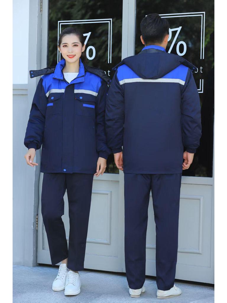 Thickened Winter Cotton Work Suit with Custom Logo for Auto Repair