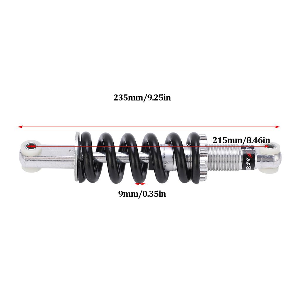 215mm Rear Shock Absorber Adjustable Damper 2000lbs Universal for Mini Dirt Bikes ATVs Mountain Bikes