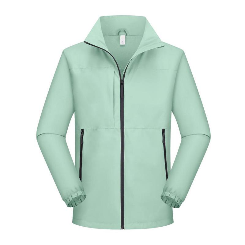 Unisex Hooded Soft Shell Jacket: Stand Collar, Solid Color, Zip-Up, Long Sleeve Windbreaker