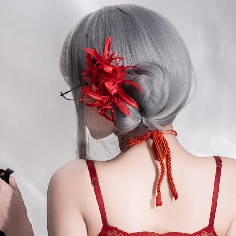 Intimo sex nuovo fiore organza pinza per capelli sensazione fatata fermaglio per capelli nuca fermaglio fiore testa fresca accessori capelli atmosfera