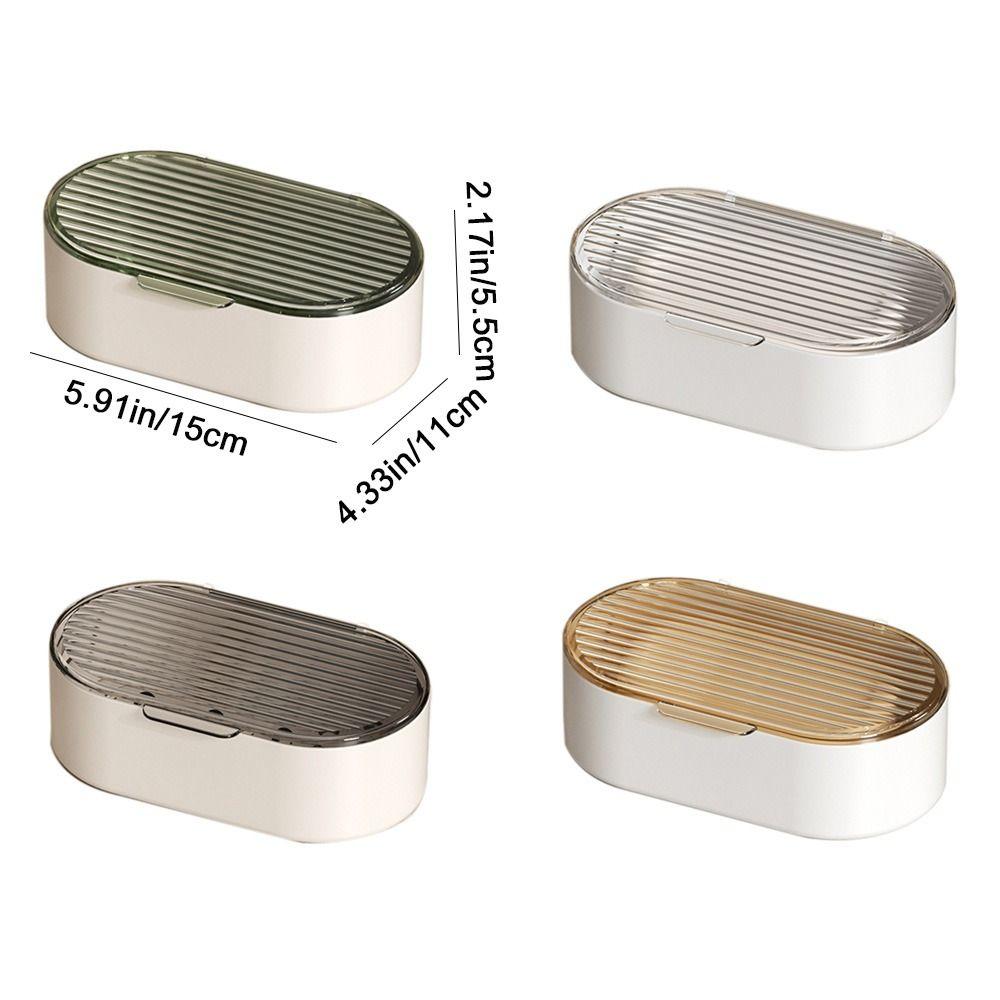 Hollow Light Luxury Double Drain Soap Box Plastic Soap Dish Simple Drain Soap Holder  Bathroom