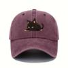 Retro Style Black Cat Printed Baseball Cap with Adjustable Sun Protection, Suitable for All Seasons, Casual Headwear