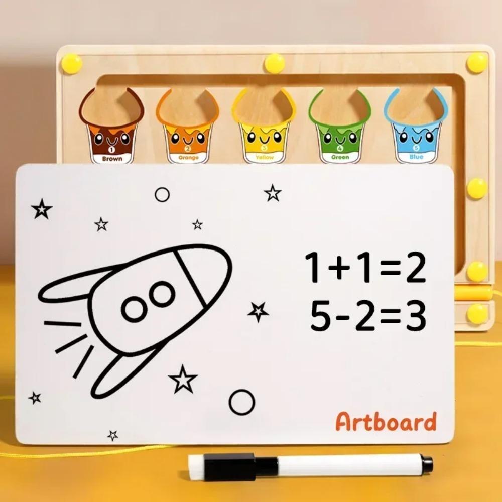 2 in 1 Magnetisches Farbsortier-Labyrinth & Zeichenbrett Kleinkind Montessori Spielzeug Zahlen Zuordnen Lernen Zählen Vorschulaktivität