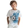 Children's Clothing Boy Fashion Versatile Football Pattern Print T-Shirt for Boys Summer Casual Street Short Sleeve Boys Clothes